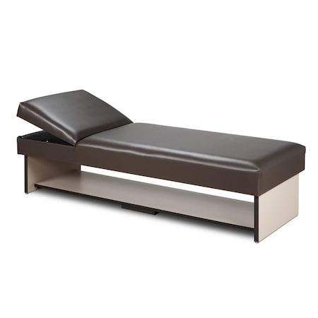Panel Leg Couch W/ Full Shelf, W/adj. Head Gray, Warm Gray